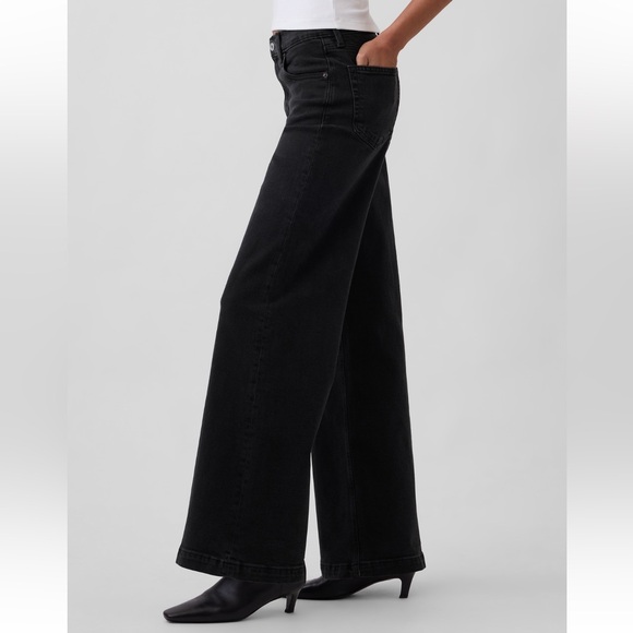 GAP High Rise Stride Wide Leg Jeans – Washed Black | 28 / 6R - Picture 11 of 12